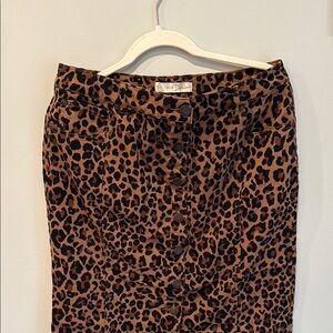 Leopard Print Button-Down Skirt